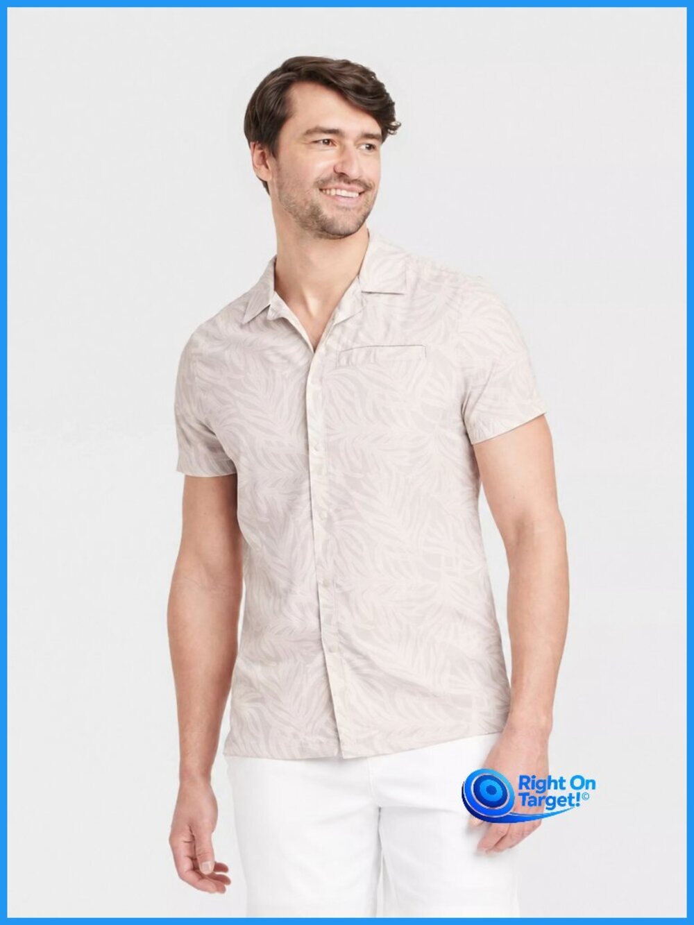 Small - Mens Adventure Snap Button Down Shirt - All In Motion - Light Gray